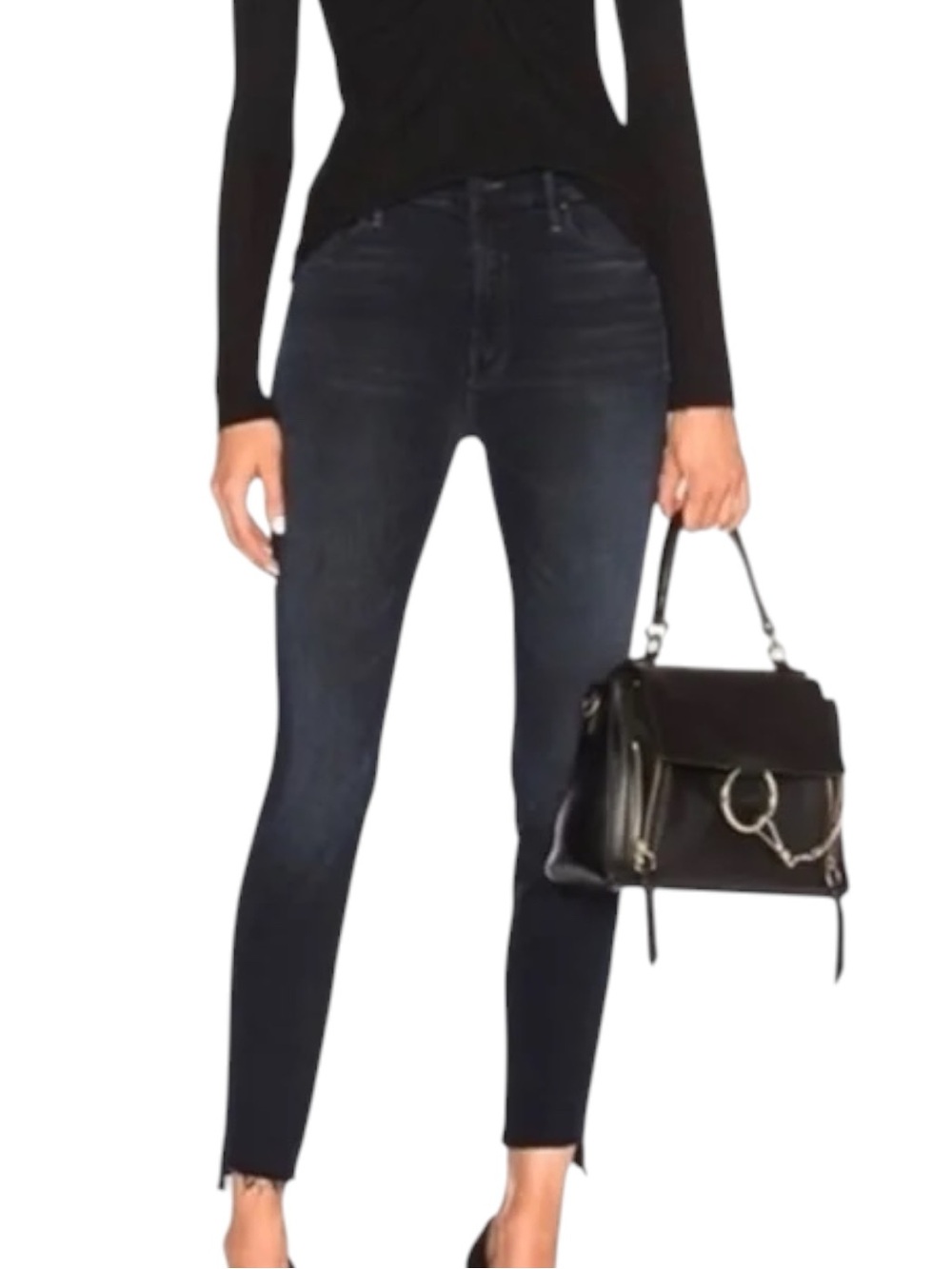 Mother The Stunner Zip Two Step Fray Jeans Holding Hands Wash SZ 25